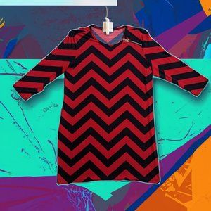 Michael Kors Red/Navy Blue Lightweight dress, 95%-Poly 5%-Elastane.